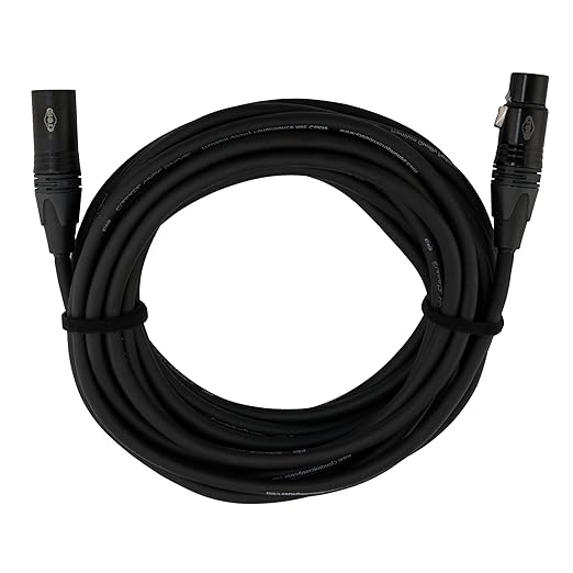 Cloud Microphones Premium Quality Performance XLR Cable - Neutrik Connectors, Gold-Plated, Braided Shield, Black PVC Jacket 25ft