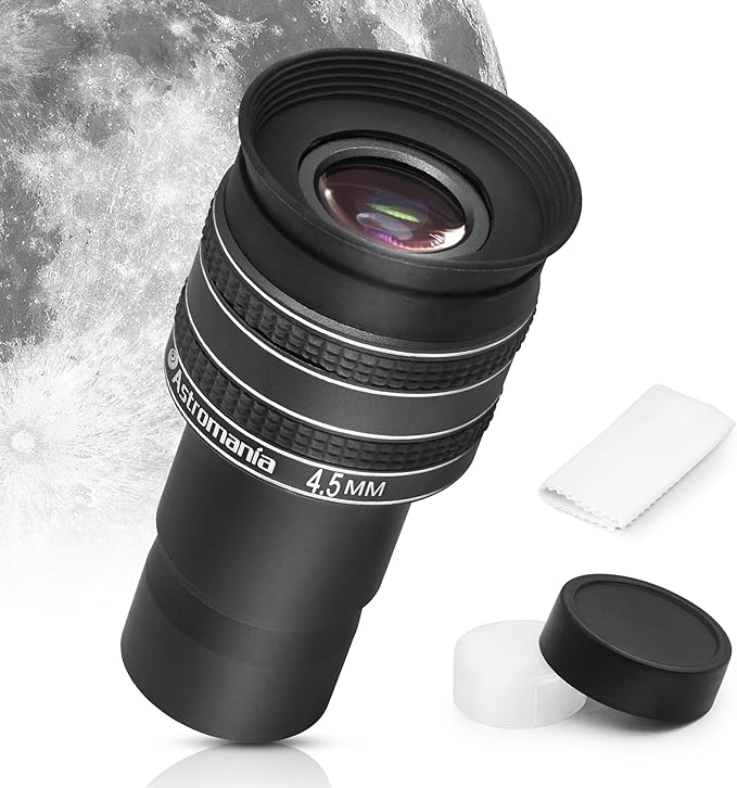 Astromania Telescope Eyepiece 4.5mm, Wide Angle 58 Degree Apparent Field Planetary Eyepiece for 1.25 inch Astronomy Telescope & Filter, Fully Multi-Coated Telescope Accessory for Planetary Observation