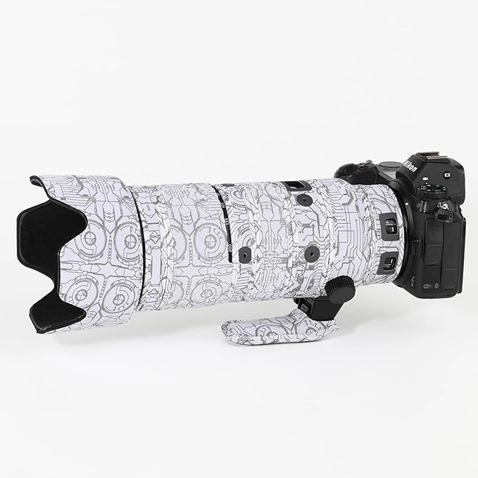 CHASING BIRDS Lens Camouflage Waterproof Coat for Nikon Z 70-200mm f/2.8 VR S Rainproof Lens Protective Cover Version IV (Electric White Camouflage)