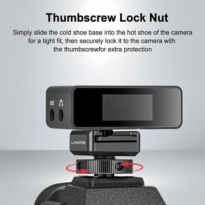 Cold Shoe Mount Adapter with Retractable Pins for Anti Drop Microphone Accessories, Fits for Camera Cage, Monitor, Microphone, LED Video Light and Other Photography Accessories