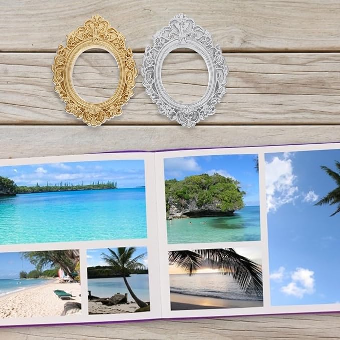 BESTOYARD 12Pcs Vintage Miniature Resin Photo Frames, Baroque Oval Jewelry Display Picture Frames for Christmas DIY Crafts, Home Table Photo Props