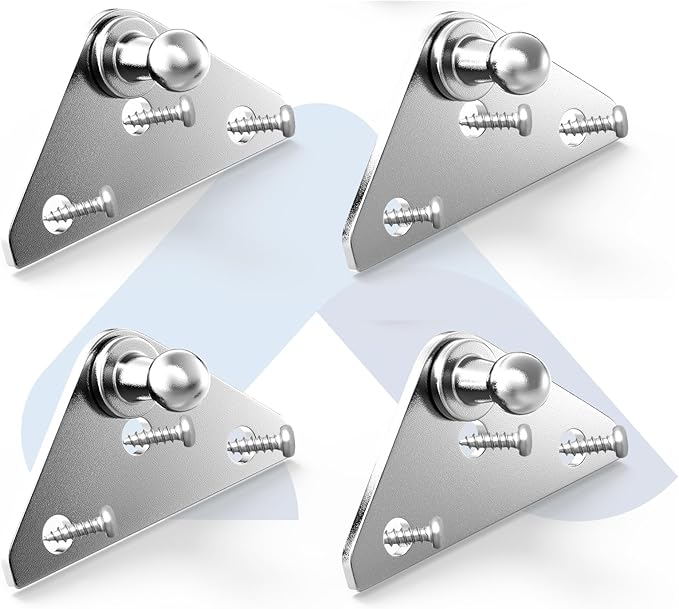 ARANA Gas Struts Mounting Brackets 10MM, Universal Ball Stud Mount Bracket for Gas Springs Shocks Lift Support with 12 Pcs Screws, Only Fits 10MM Ball Sockets