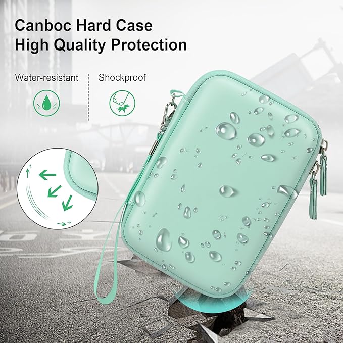 Canboc Carrying Case for KODAK Mini 2 Retro 4PASS Portable Photo Printer/KODAK Mini Shot 2 Retro 4PASS 2-in-1 Instant Digital Camera, Mesh Bag fits Photo Paper and Cable, Green