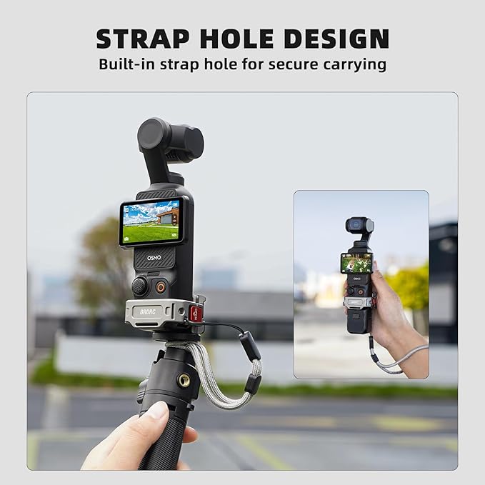 BRDRC Pocket 3 Cage Expansion Adapter, Aluminum Alloy Mount Metal Bracket Attachments with 1/4 Screw Holes, for GoPro Adapter, Cold Shoe, for Osmo Action Quick-Release for Creator Combo Accessories
