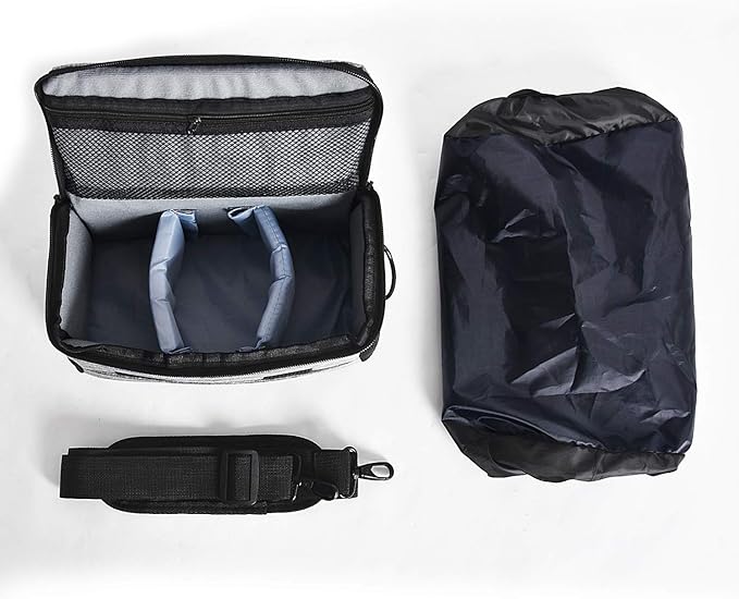 FOSOTO Compact SLR/DSLR Stylish Camera Bag Case Compatible for Nikon P900 B500 D3500 D5600 D7500, Canon EOS T6 T7i T5 4000D 80D, Sony A73 Mirrorless Camera Shoulder Case Waterproof Rain Cover (Gray)
