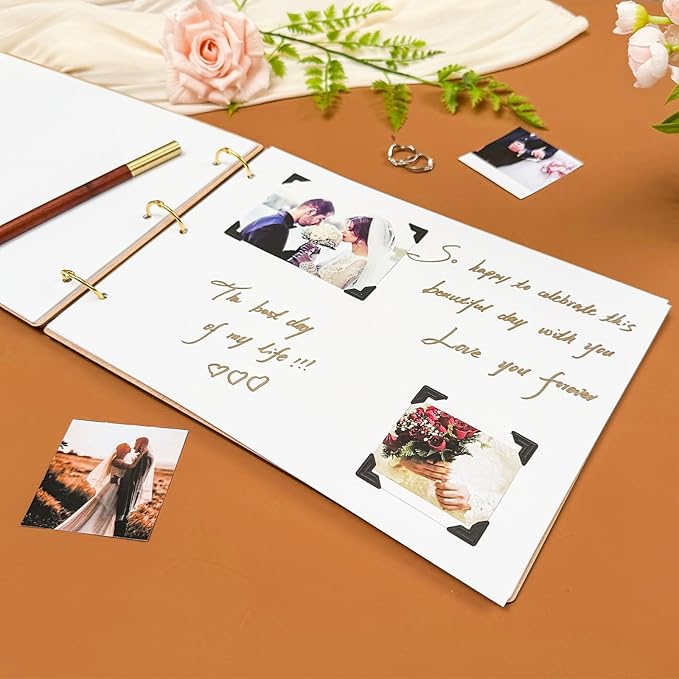 Personalized Travel Photo Album, Custom Wedding Photo Album with Name and Date, Wedding Scrapbook Couples Scrapbook Memorial Guest Book Keepsake Travel Gifts