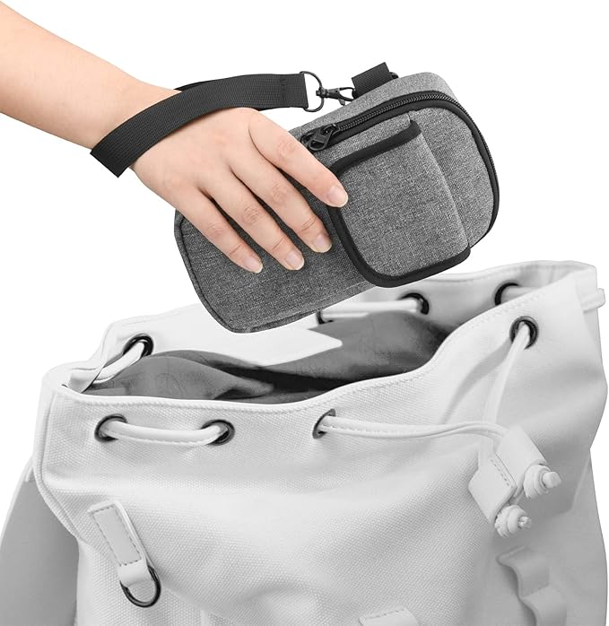 Travel Belt Case Compatible with DJI Osmo 8 / 7P / 7/6 / 5/4 SE, Portable Storage Bag Pouch with Belt keeper and Hand Strap for Smartphone Gimbal Stabilizer Accessories (Case Only)