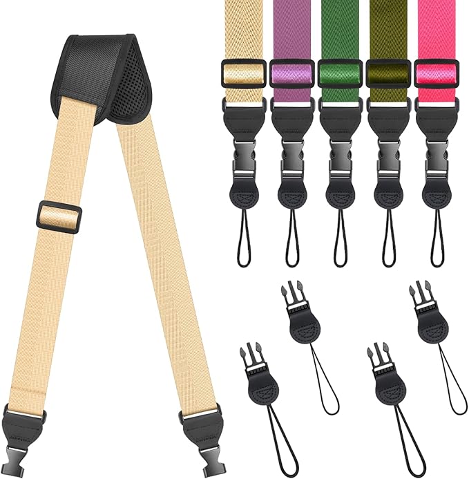 Universal Shoulder Strap, Sandwich Mesh Padded Neck Lanyard, Replacement Comfortable Bag Strap for Camera, Cellphone Tablet,iPad, Laptop, Luggage Bag, Binocular(Khaki)