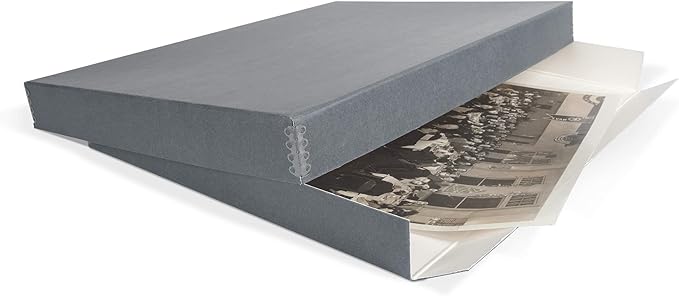 Gaylord Archival Blue/Grey Drop-Front Newspaper Preservation Box - 15W x 22L x 2" H