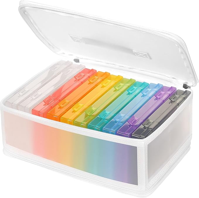 Gbivbe Photo Storage Case - 4x6 Size, Large Box Holds 1000 Photos, Card Storage, Handle Puzzle Cards Seed Packets, 9 Colors