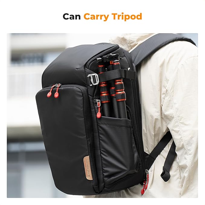 K&F CONCEPT Camera bag Backpack Waterproof 25L Large Capacity Camera Case with Raincover 15.6 Inch Laptop Compartment Compatible with Canon/Nikon/Sony/DJI Mavic Drone Travel Camera Backpack