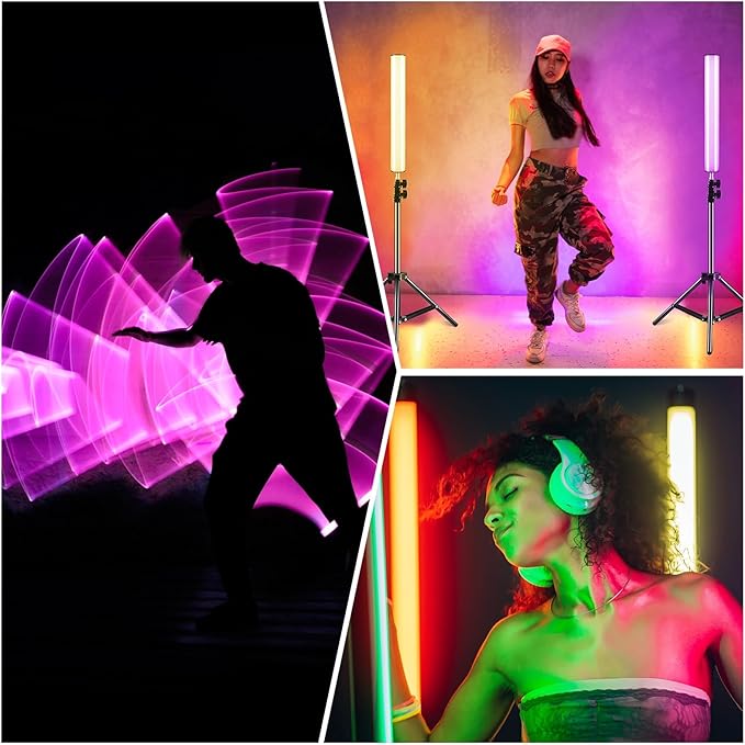 PULUZ Photography Lighting, 360° Magnetic Handheld Light Wand with 2000mAh Rechargeable Battery, 2500-9000K Dimmable Tube Light for Camera, Studio Photography, TikTok, YouTube, Vlogs (30cm/11.8 in)