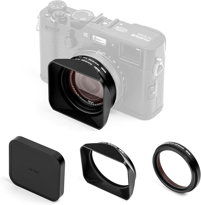 NiSi - Black Adapter Hood Kit for Fujifilm X100 Series - Lens Protection for Fuji X100 Cameras (X100, X100S, X100F, X100T, X100V, X100VI) - Durable Design, Nano Coating and Enhanced UV Filter Features