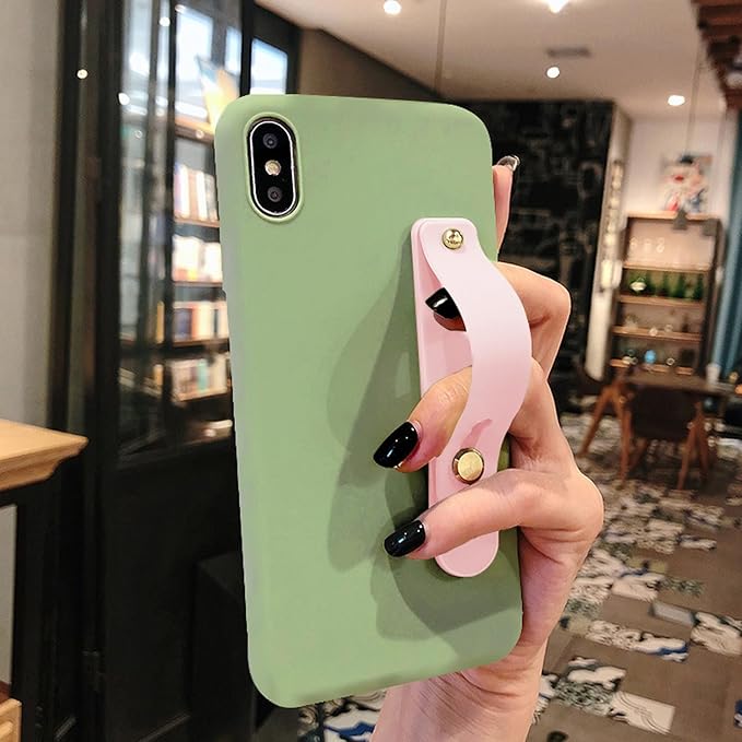 TENOC Phone Grip 2 Pieces Pink Universal Sticky Finger Strap Holder for Smartphone or Cell Phone Case