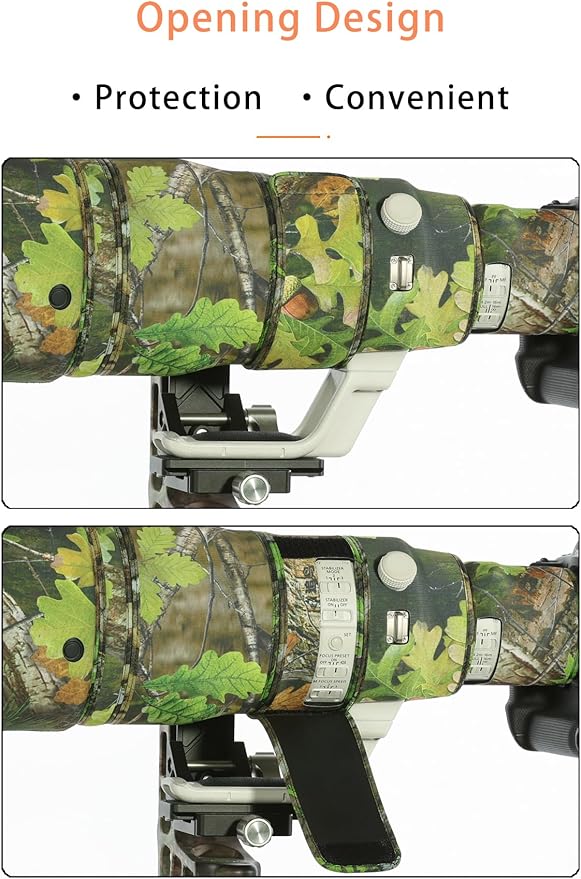 CHASING BIRDS Lens Camouflage Waterproof Coat for Canon RF 600mm F4 L is USM Rainproof Lens Protective Cover Version IV (Jungle Camouflage, with Extender RF 2X)