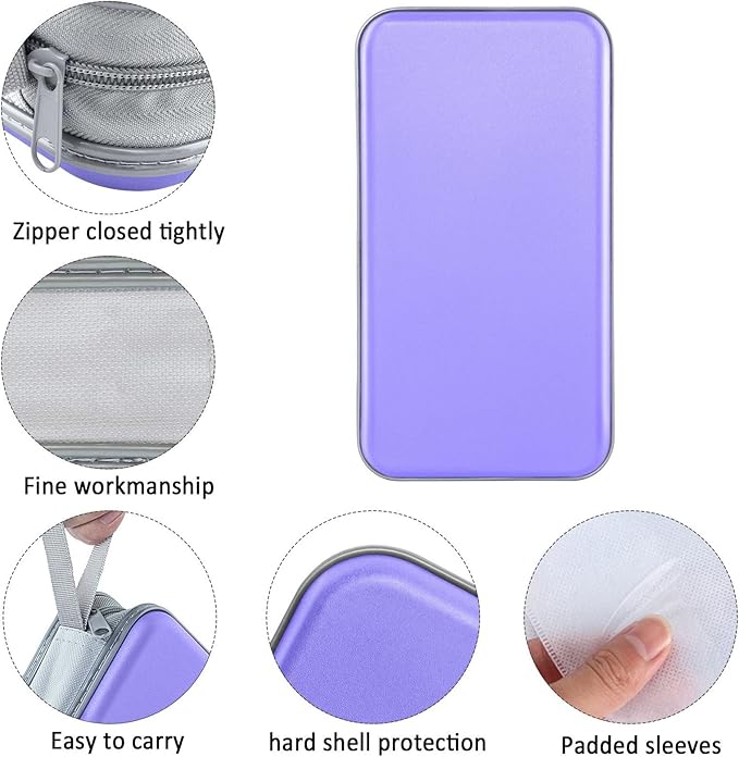 80 Capacity CD/DVD Case Holder, Hard Plastic CD DVD Disc Cases Storage Binder for Car Home Office Travel (Lavender)