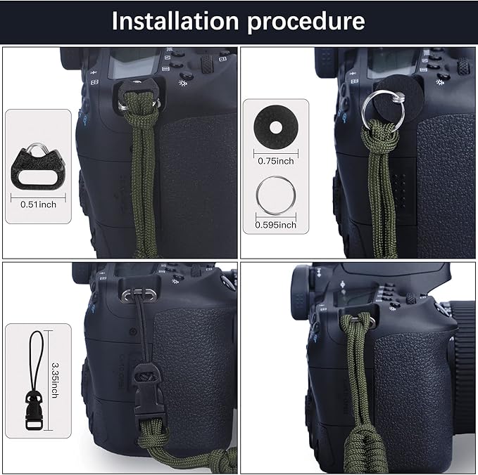 Hargedis Camera Wrist Strap, Hand-Woven Paracord Camera Hand Strap High-end and Secure Universal Adjustable, Suitable for Canon Sony Nikon Panasonic Fujifilm Olympus (Blue)