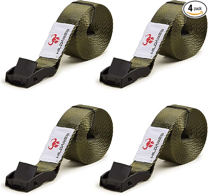 WILDARES 1" x 6.6' Trail Cam Strap,Trail Camera Straps,1800 lbs,Heavy-Duty Game Camera Mounting,Tree Belts,Wildares Durable Nylon Fiber,Long-Lasting Alloy Buckle,Pack of 4