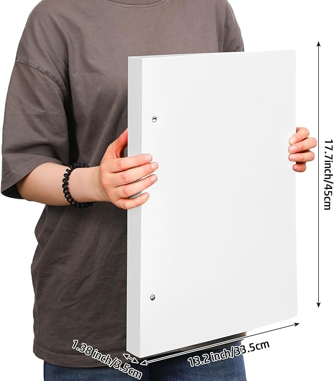 Resholder 2 Pcs 3 Ring Binder 11"x17" Binder Poly Panel Featuring 1" D Ring Fit 11" x 17" Paper Size for Store Artwork Poster Paper PP Material (White)