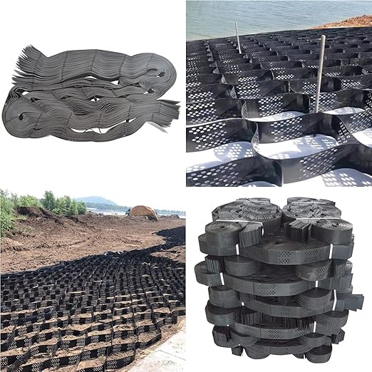 4 inch Thick 8 * 19ft Geo Grid Ground Polyethylene HDPE Honeycomb Geocell Permeable Pavers