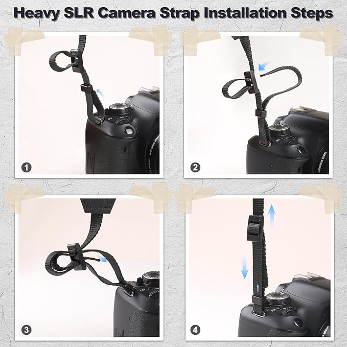 Universal Camera Strap - Camera Neck Strap, Adjustable Shoulder Straps Compatible with Canon, Fujifilm, Nikon, Olympus, Panasonic and other SLR and mirrorless cameras - Blue