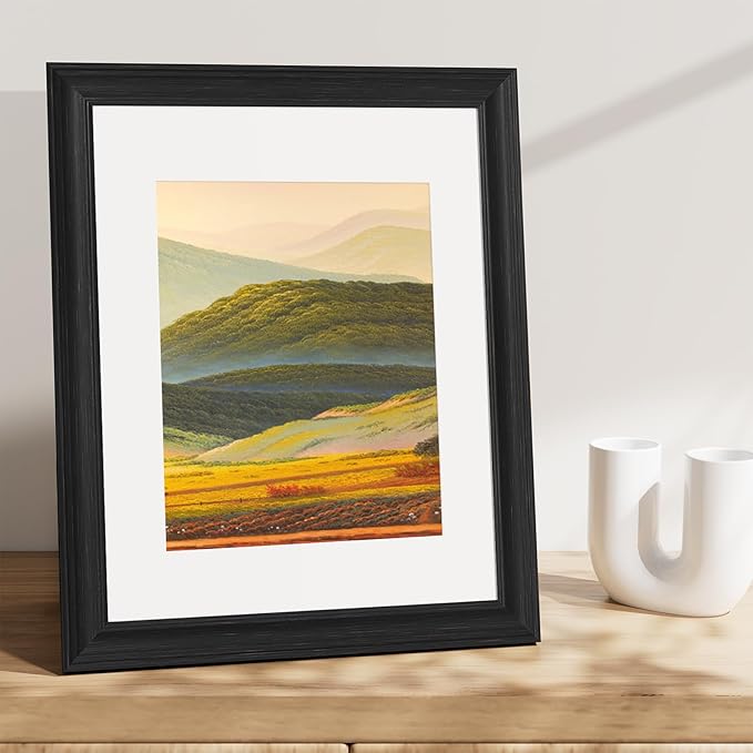 Vittanly 11x14 Picture Frames Set of 2, Ornate Vintage Photo Frame for Wall or Tabletop, Display 8x10 Pictures with Mat or 11x14 without Mat, Vintage Black
