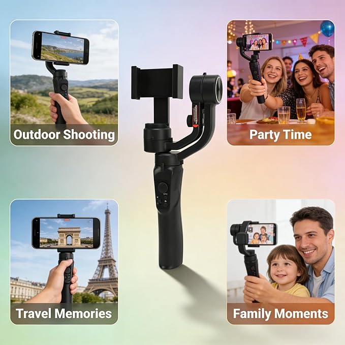 3 Axis Phone, Handheld Stabilizer, 7.0in Smartphone Support - Real - Time Anti - Shake, Intelligent Follow - Up, Live Streaming