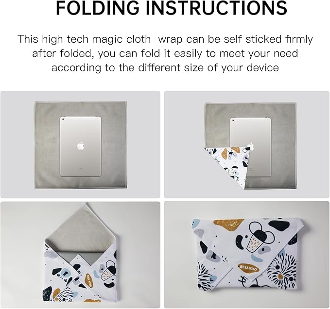 BEIYANG Camera Protective Wrap, 22x22 Inch Lens Protector Wrapper, Magic Self-Adhesive Cloth for Camera/Lens/Phone/DSLR/Laptop/Accessories, Anti Scratch Equipment Wrap Storage Pouch