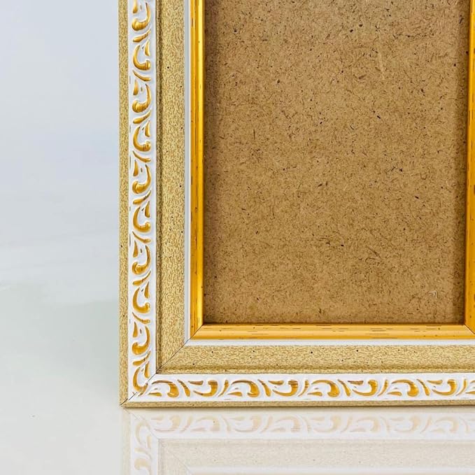 VictoR Picture Frame Chagall 6x8 Beige Gold - Vintage Picture Frames with Shutterproof Acrylic Glass - 6 x 8 Photo Frame - Beige Picture Frames - Antique