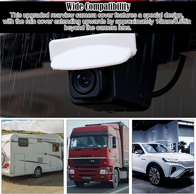 2pcs Rear View Backup Camera Cover, 2 Color Silicone Car Rear View Camera Anti-Rain Cover for Cars Exterior Accessories(Black & White)