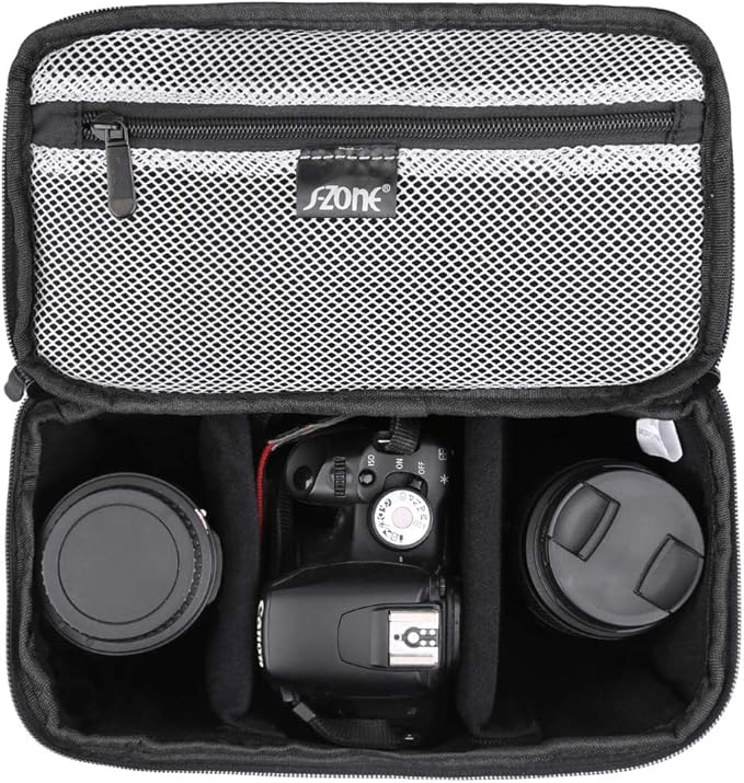 S-ZONE Padded Folding Camera Bag for DSLR SLR Camera TLR Sony Canon Nikon or Flash