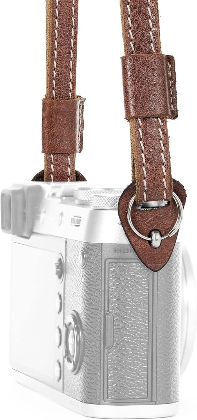 MegaGear Personalized Genuine Leather Camera Strap Custom Engraved DSLR & SLR Shoulder/Neck Strap