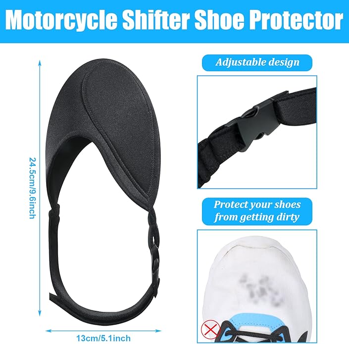 Tallew 2 Pack Motorcycle Shoe Protector - Shifter Cover & Boot Protector for Men & Women, Black