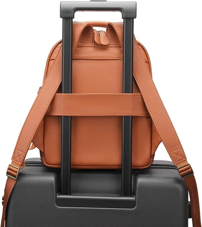 Small Camera Backpack, Classic PU Leather for DSLR, Professional Camera Bag for Photographers with 11 Inch Pad/Tablet Compartment, 10L Brown
