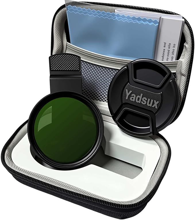 ND Filter for iPhone,Clip-on Phone Lens Adjustable Neutral Density Filter Kit,Variable 2-400 (1-16 Stops) Multiple Coatings, Water and Scratch Resistant.