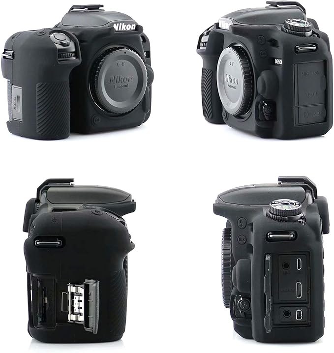 Professional Secure Silicone Camera Cases Bag Housing Rubber Body Skin for Nikon D7500 Digital SLR Camera (Black)