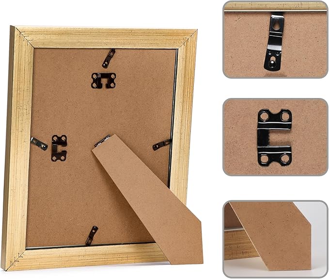 Edenseelake 8.5 x 11 Picture Frames Set of 2, Vintage Gold 8.5 x 11 Diploma Certificate Frame for Tabletop or Wall Display