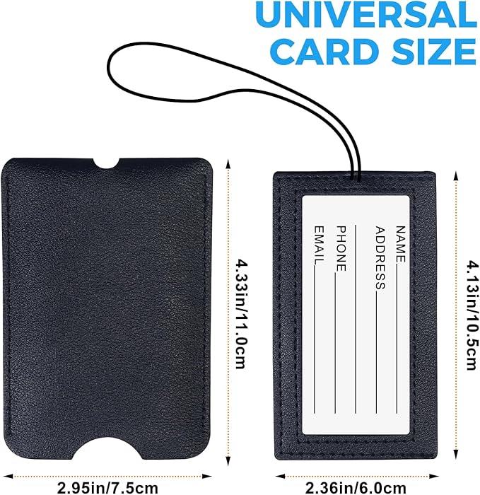 Gloppie Luggage Tags for Suitcases PU Leather Travel Bag Tag for Luggage Brown 2 Pack