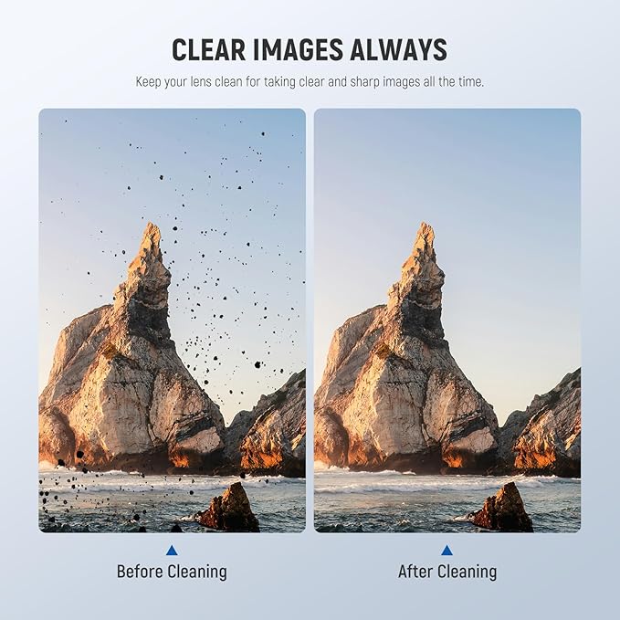 NEEWER 6 in 1 Camera Lens Cleaning Kit for Electronics, Phones, Tablets, 3X Double Head Lens Brush Pen + 2X 24mm Full Frame Sensor Swab + 1x Cleaning Cloth, HM-48