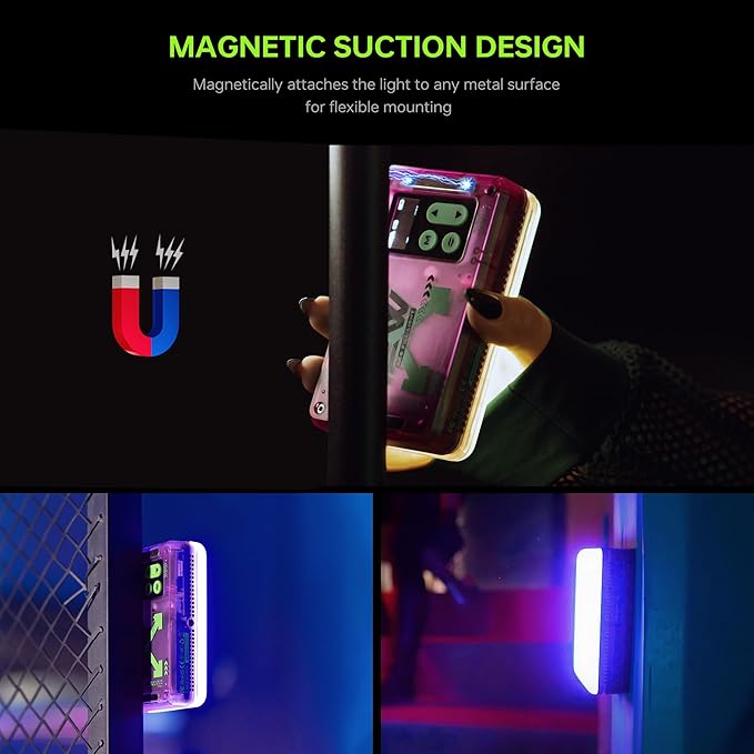 VILTROX Magnetic RGB Video Light 360° Full Color Portable LED Camera Light Panel with APP Control/Cold Shoe Mounts/CRI 97+/2500K-8500K/4000mAh/26 Light Scenes for Photography,Vlogging,Selfie Lighting