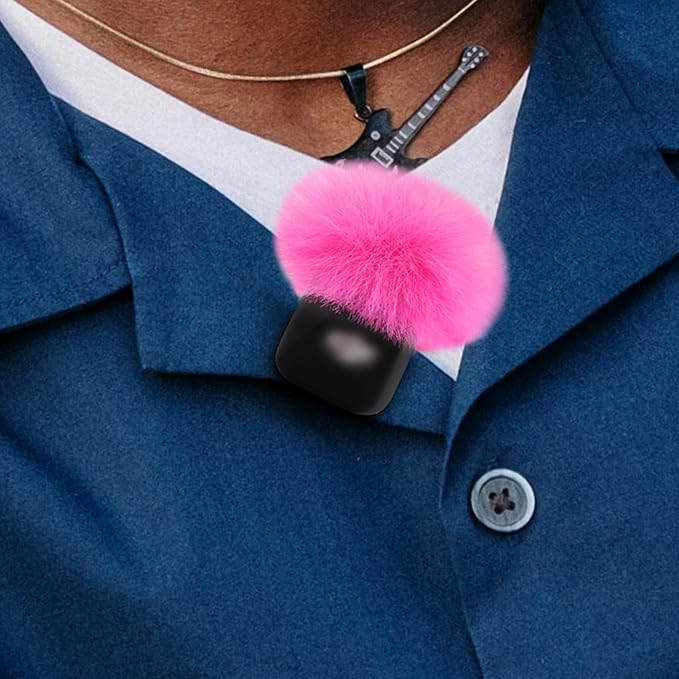 LEFXMOPHY Windscreen for DJI MIC MINI (2024) Wireless Microphone Hot Pink Furry Wind Muff Deadcat Cover (Not for Dji Mic 1 and 2)