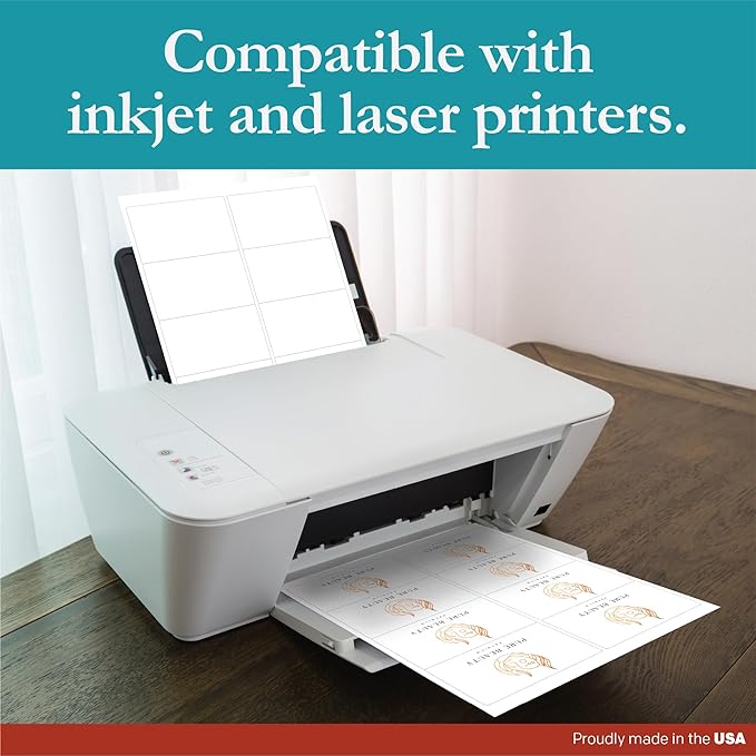Premium Label Supply White Sticker Shipping/Mailing Labels – 4" x 2.5" – Laser/Inkjet Compatible – (8 per Sheet), 1000 Sheets – 8,000 Total Adhesive Labels
