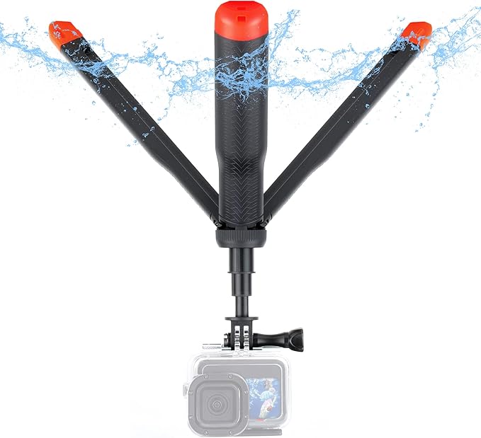 YALLSAME Floating Selfie Stick for GoPro Hero 13 12 11 10 9 8 7 Mini Max Fusion Session, DJI OSMO Action 6 5 Pro 4, AKASO EK7000 V50, 4 in 1 Underwater Waterproof Pole Monopod Hand Grip Tripod Stand