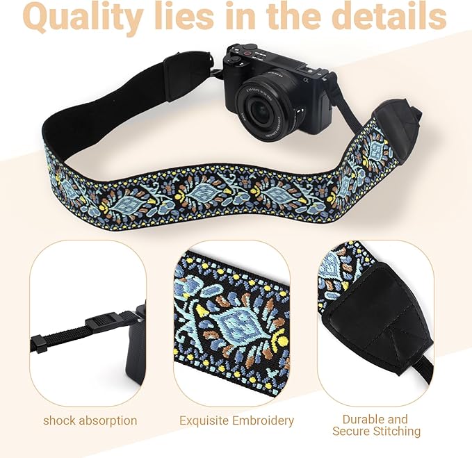 Camera Strap Neck Shoulder Strap with Quick Release Buckles for DSLR SLR