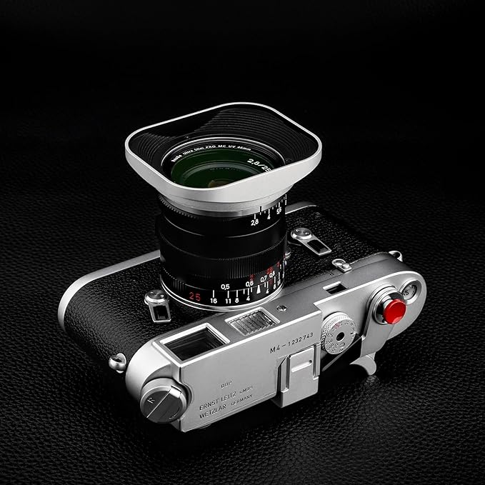 Haoge LH-ZV06 Metal Lens Hood for Zeiss Distagon T 21mm F/2.8 ZM, C Biogon T 21mm f/4.5 ZM, 25mm f/2.8 ZM, 28mm f /2.8 ZM, C Sonnar 50mm f/1.5 ZM Lens Silver