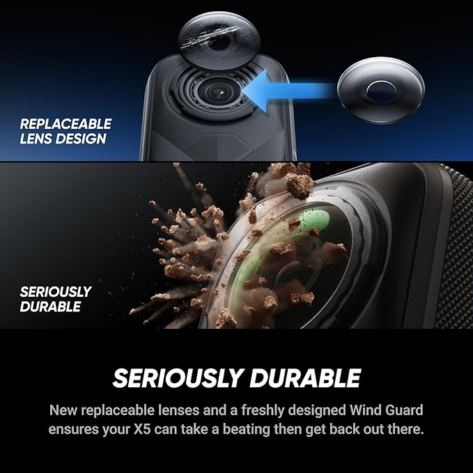 Insta360 X5 Photography Grip Bundle- Waterproof 8K 360 Camera, Leading Low Light, Invisible Selfie Stick Effect, Rugged and Replaceable Lens, 3-Hour Battery, Built-in Wind Guard, Stabilization