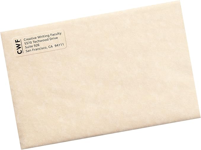 Avery Printable Return Address Labels with Sure Feed, 2/3" x 1-3/4", Matte Clear, 600 Blank Mailing Labels (18695)