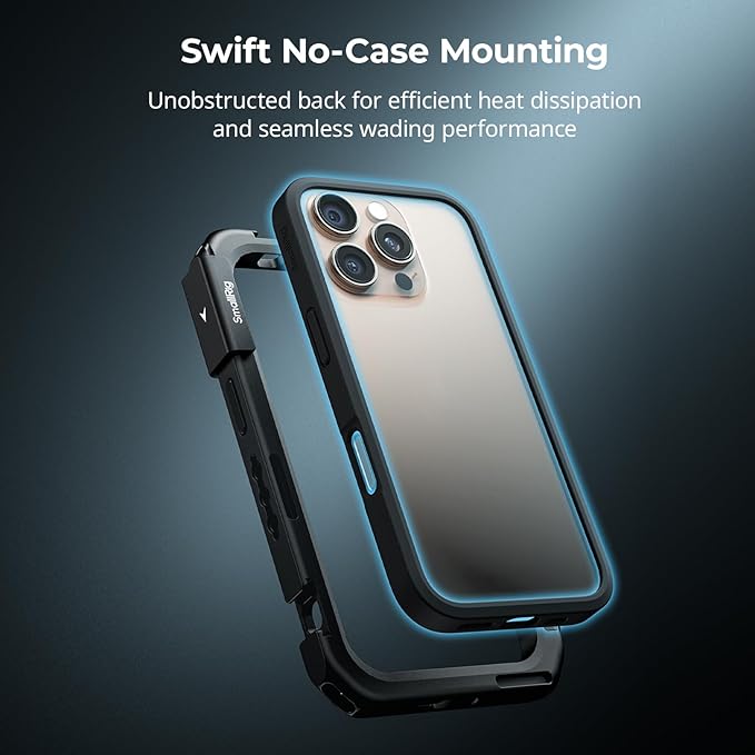 SmallRig Mobile Video Cage for iPhone 16 Pro, Phone Cage with Phone Case with T-Mount Lens Backplate, Support for MagSafe, Quick Release Video Rig for Videography Video Recording Vlog
