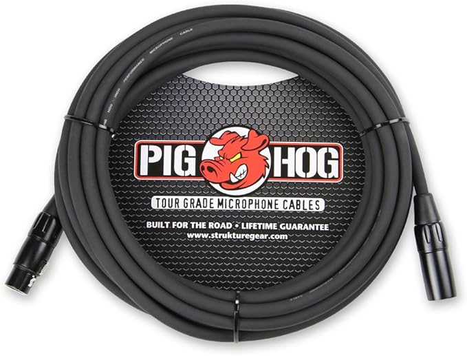 Pig Hog PHM25 25' ft XLR 8mm Tour Grade Mic Cable (10-Pack)