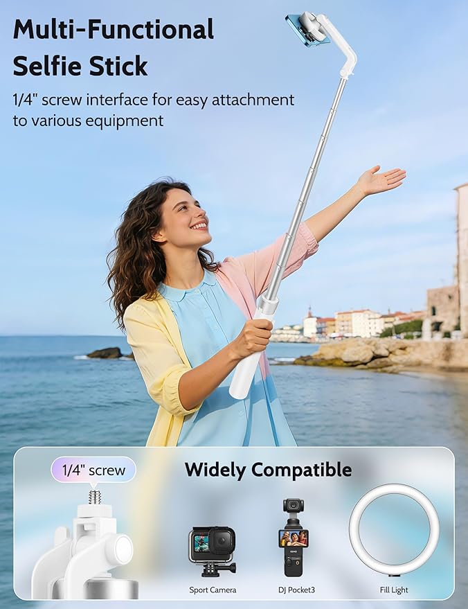 68" Magnetic Tripod for iPhone Magsafe, Phone Tripod & Selfie Stick with Rechargeable Remote for iPhone/Android/Camera, Portable Cell Phone Stand for Video Recording